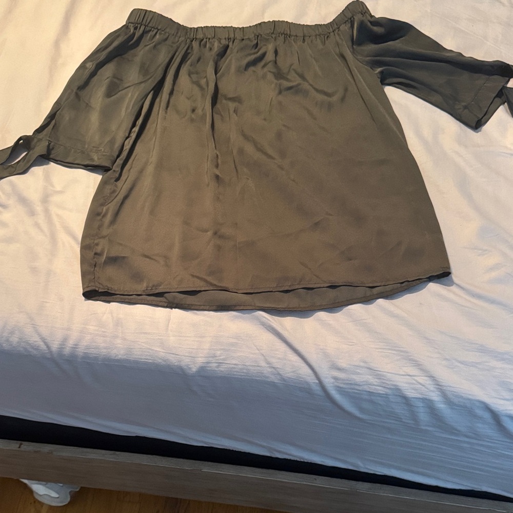 H&M Olive Off-Shoulder Blouse